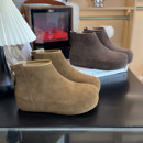 加绒加厚保暖内增高厚底勃肯鞋女鞋2025新款冬季真皮勃肯短靴棉鞋