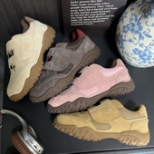 女鞋 隐形内增高新款 防滑大魔术贴软底厚底运动休闲百搭阿甘德训鞋