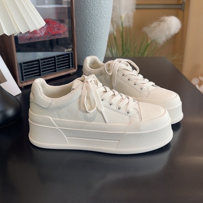 真皮厚底加绒小白鞋女小白鞋板鞋