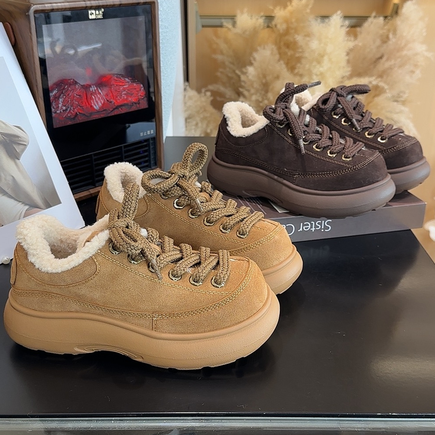 毛毛雪地靴棉鞋2025冬季新款