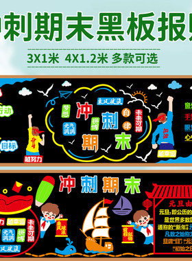 期末冲刺黑板报装饰墙贴