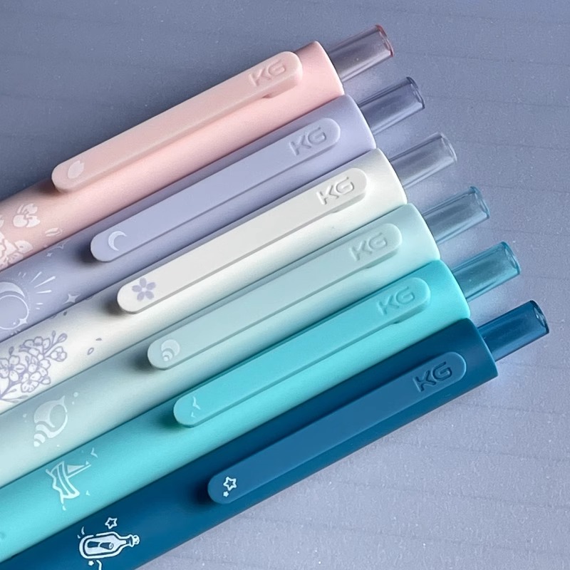 KACO菁点中性笔新款与海为邻3支装黑色笔芯0.5按动式学生用笔套装