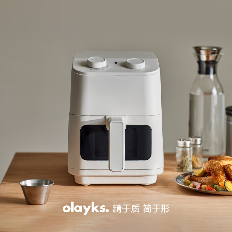 olayks立时空气炸锅多功能家用新款电炸锅5L可视大容量加长款烤鱼