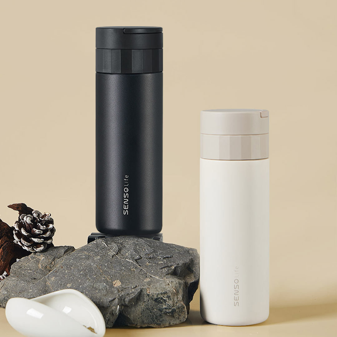 SENSO几简便携保温泡茶杯内置滤网商务直杯保温杯400ml
