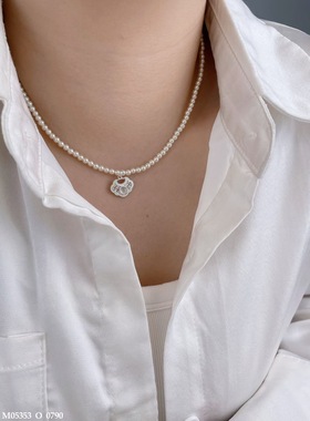 2026新款法式复古高级感平安锁珍珠项链精致名媛轻奢小众锁骨链潮