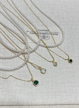 日韩新款简约精致双层叠戴珍珠项链精致百搭洋气时髦高级感锁骨链