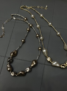 欧美复古不规则珍珠串珠项链女小众设计感高级气质百搭网红锁骨链