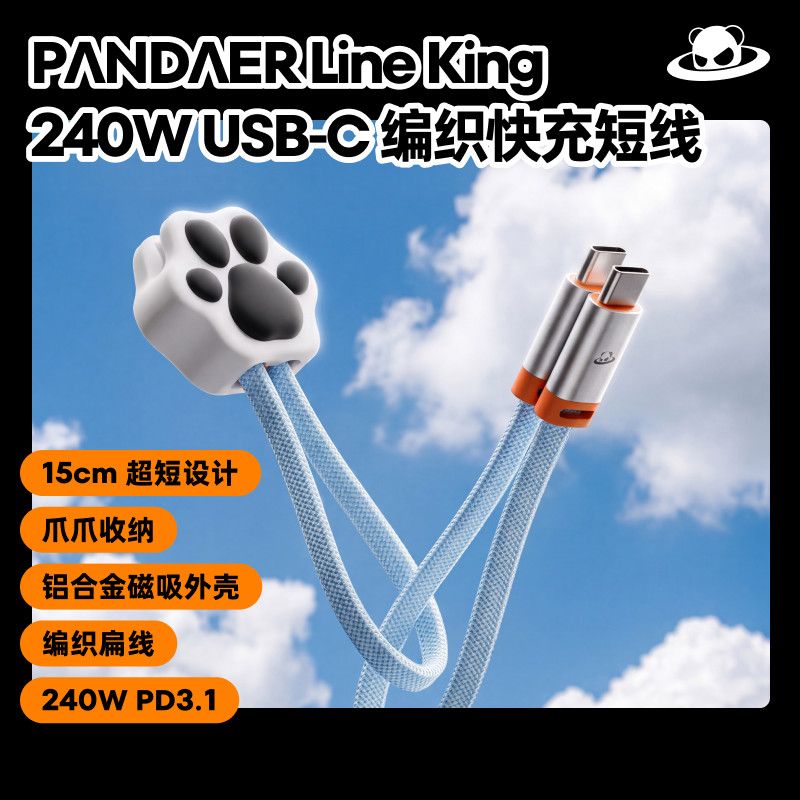 全新原装正品魅族22/21PRO双C口头Type-C快充线适用于240W双USB-C数据线20/ Line King苹果16/17/18promax