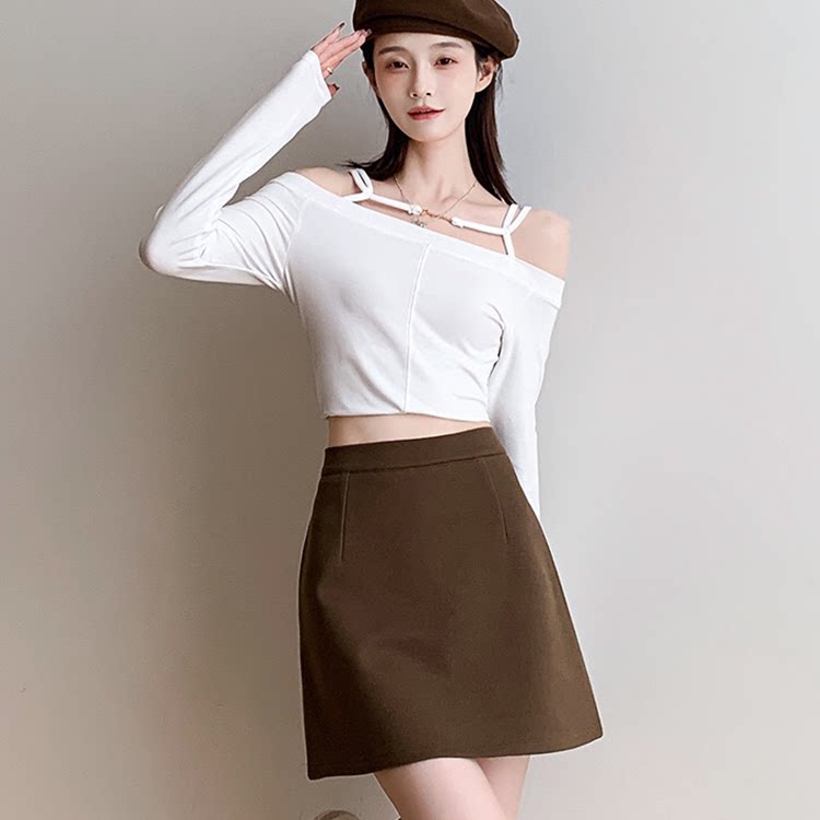毛呢半身裙大码胖MM女秋冬新款短款包臀裙高腰显瘦A字裙气质百搭