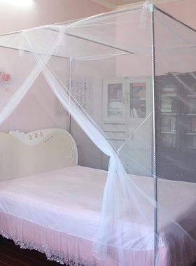 老式蚊帐家用双人床1.5m1.8m米床老款传统2.2m方顶文帐紫色