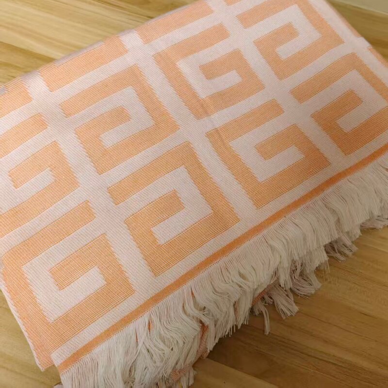 橙色毯  汉麻棉毯 单人毯子床单 150*200cm