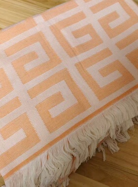 橙色毯  汉麻棉毯 单人毯子床单 150*200cm