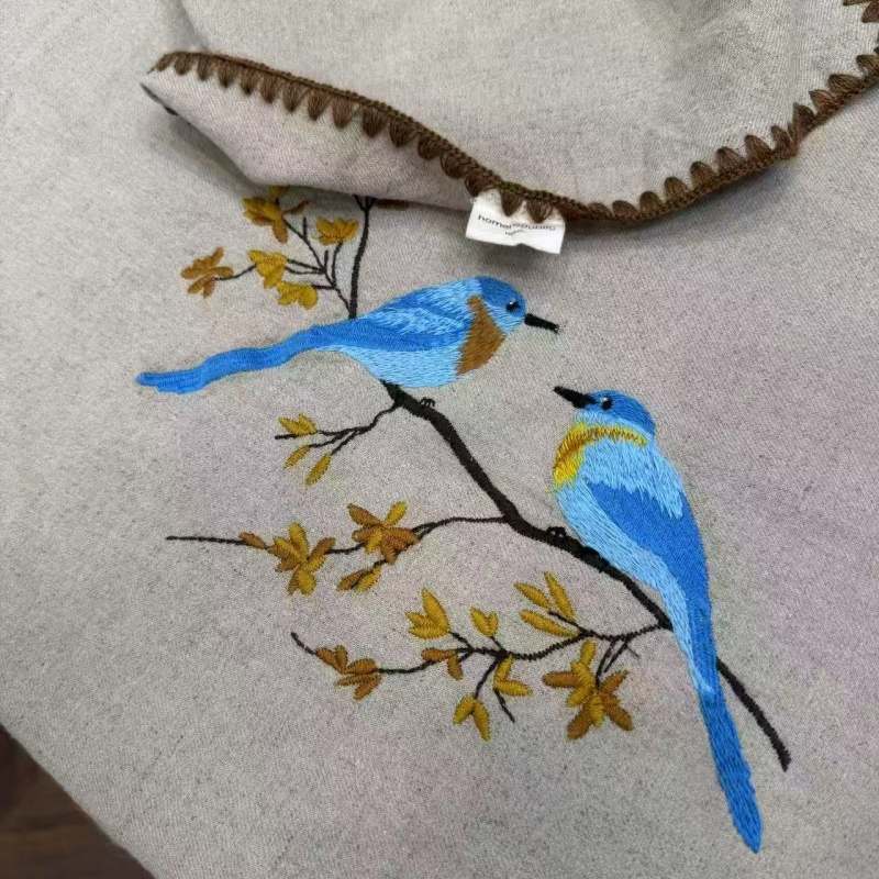 【鸟语花香】汉麻双雨露床单  盖毯 140*200cm /  重约 1.7斤