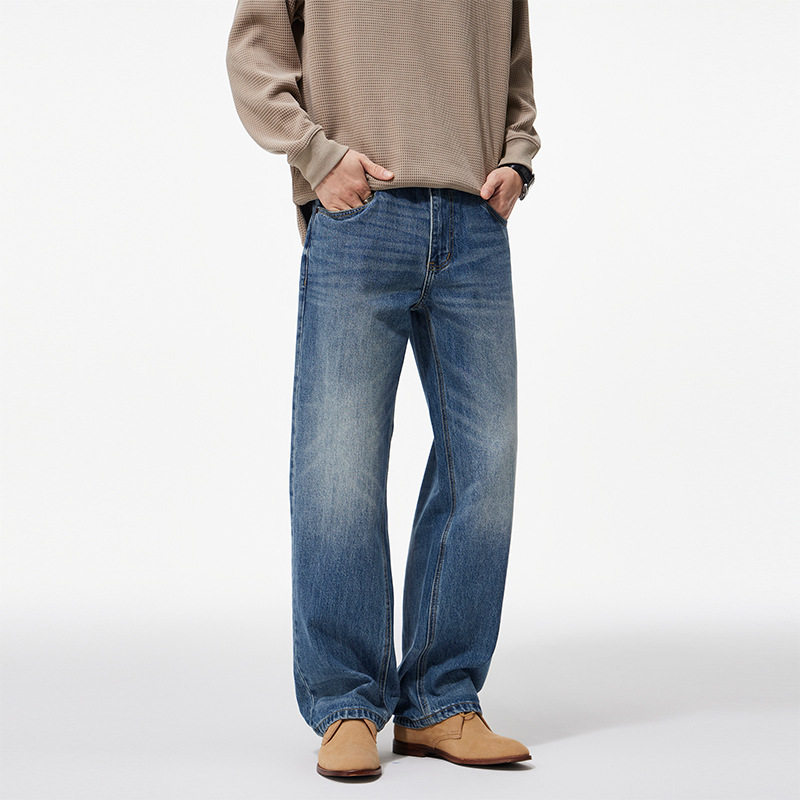 Blaze/2025秋冬Clanfit男款直筒阔腿无弹牛仔裤宽松版