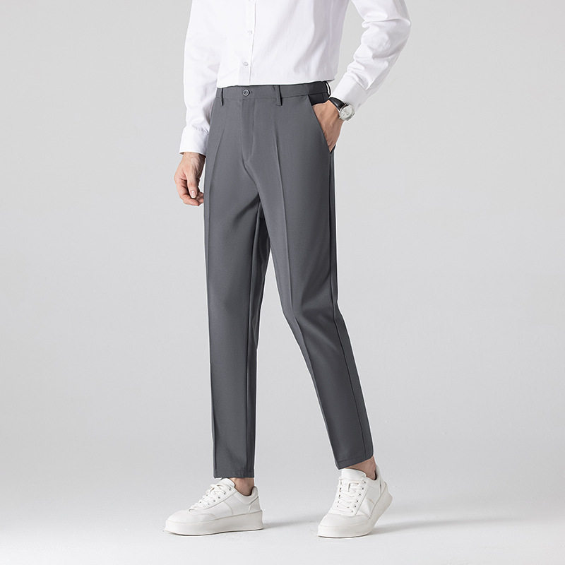 西装裤男垂感免烫九分长西裤商务休闲男裤
