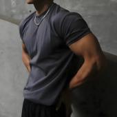 潮流休闲纯色T恤百搭打底衫 230克重磅棉美式 夏季 男士 复古运动短袖