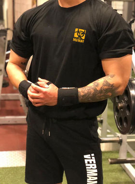 Mutant魔兽新款肌肉健身兄弟运动休闲宽松大码短袖男棉质半袖T恤