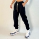 潮流宽松拼接户外运动健身长裤 秋冬抗寒保暖加绒卫裤 束脚防风男士