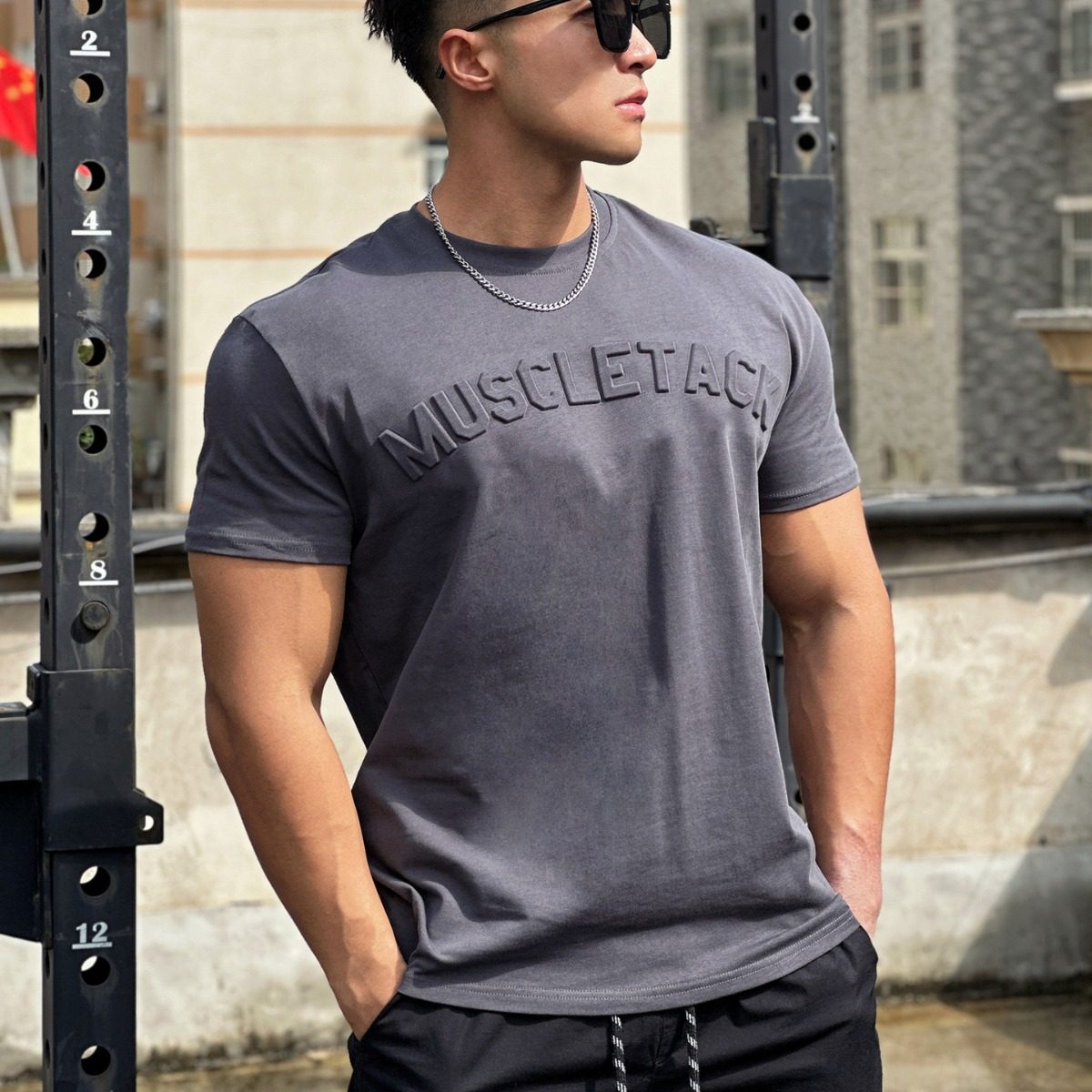 凹凸钢印运动短袖男T恤重磅收袖口跑步肌肉健身撸铁狗美兄弟潮牌,运动服/休闲服装,运动T恤,淘宝优惠券,粉丝福利购,淘宝优惠卷
