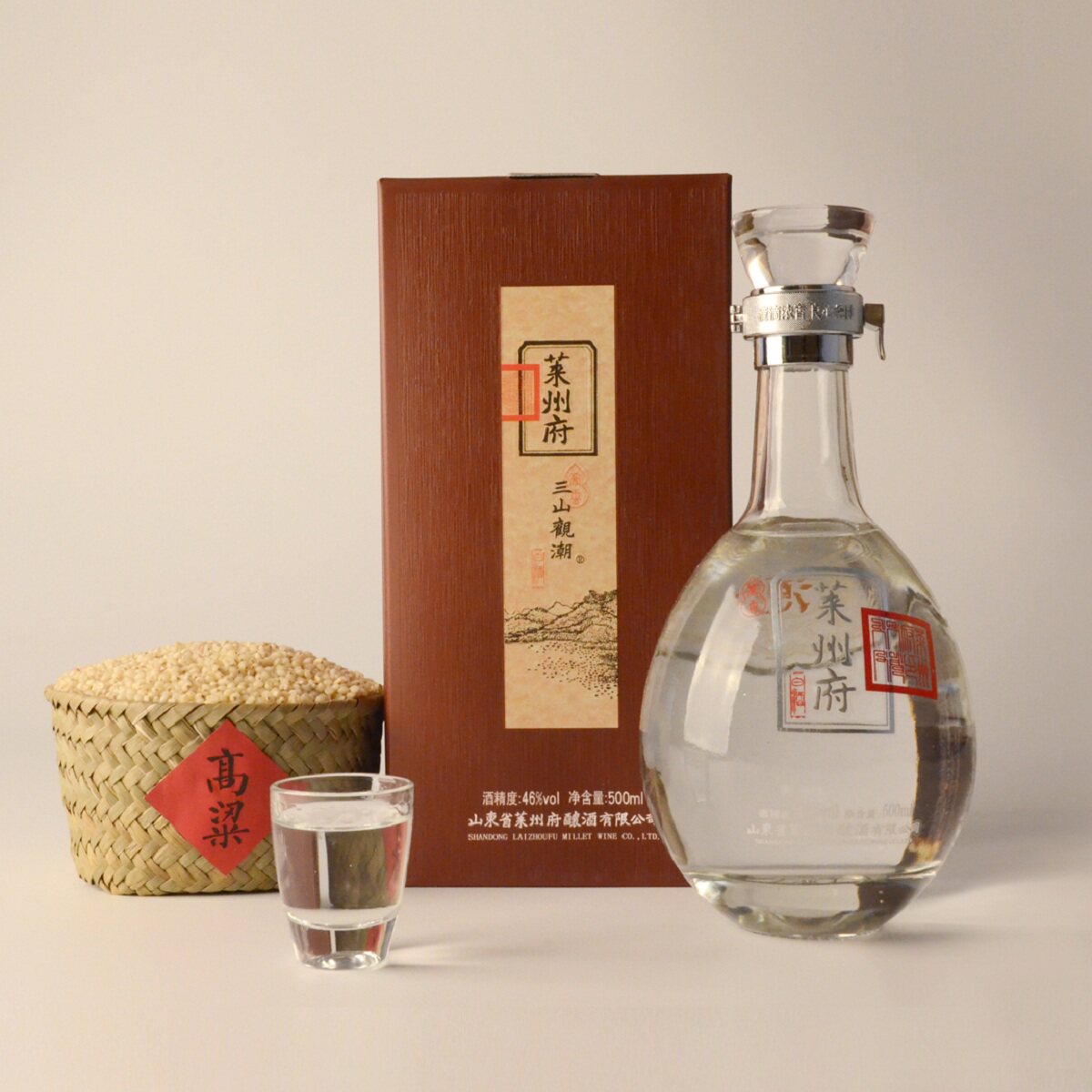 厂家直销莱州府三山观潮纯粮食白酒52°固态发酵浓香型莱州特产
