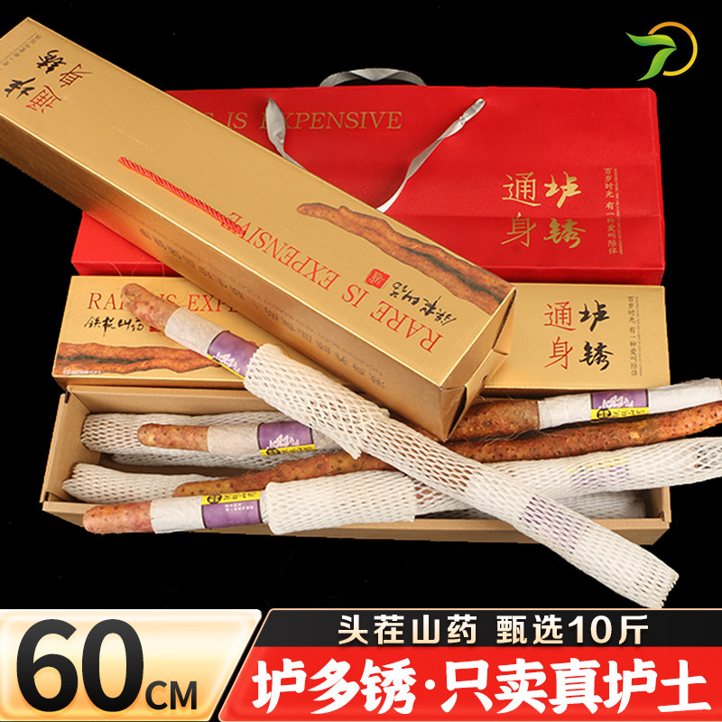 河南正宗垆土焦作温县铁棍山药礼盒装10斤农家新鲜紫怀淮山特产