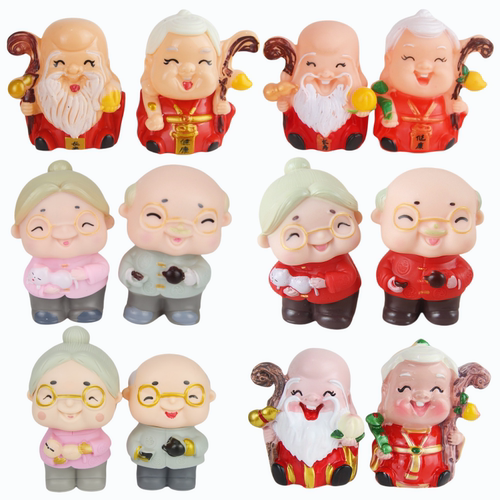 寿公寿婆烘焙蛋糕摆件