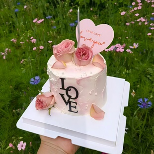 2025七夕情人节蛋糕装饰love亚克力插牌情侣表白告白爱心装扮插件