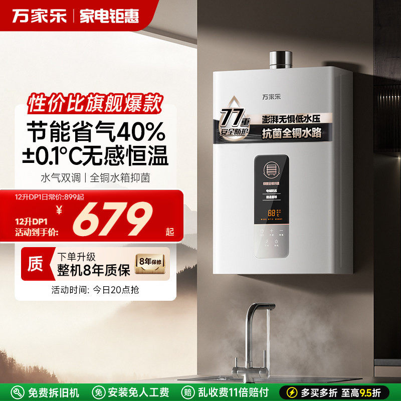 万家乐恒温王燃气热水器天然气液化气家用洗澡16LP3煤气款13升DP1