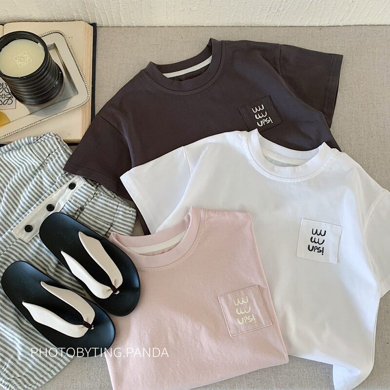 日系童装半袖2025夏季男童中小童韩版印花短袖儿童百搭T恤衫白色