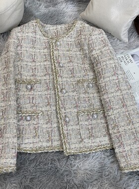 清仓捡漏~~小香风粗花呢外套女韩版气质名媛短款毛呢上衣A70798