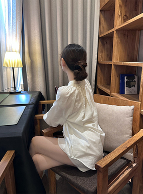 Kalman | 版型正的衬衫套装！南油高品质白色亚麻宽松套装女夏季