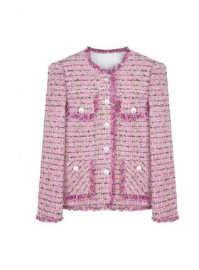 今年流行爆款90白鸭绒加绒加厚粉色流苏小香风羽绒内胆外套A78075