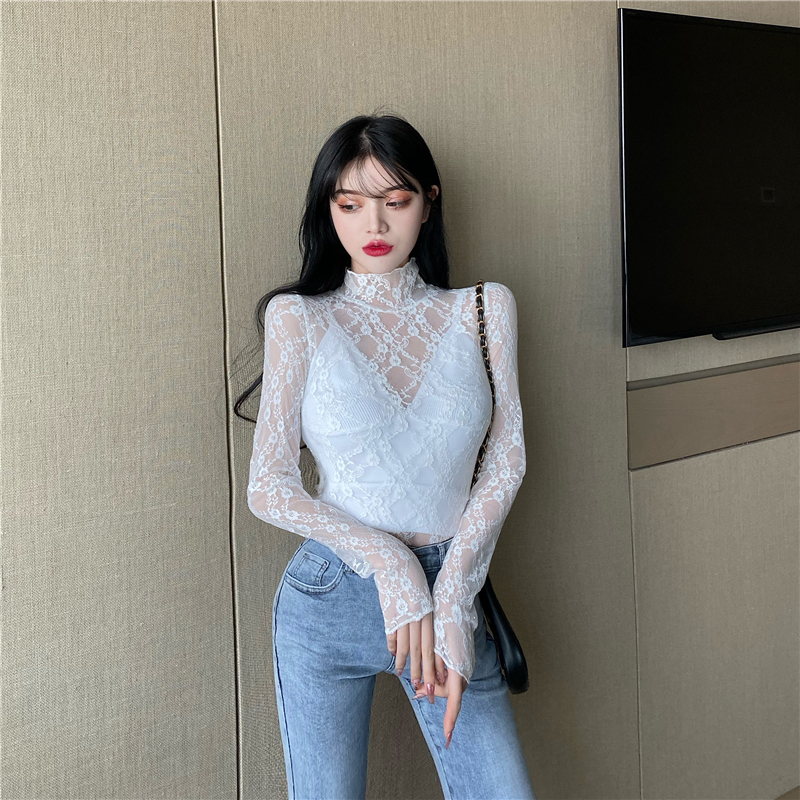 Real price and real shot 7102 ා new style bottom coat top with half high collar and slim fitting Pullover