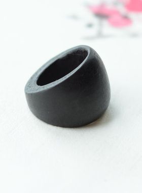 木质指环黑色戒指扳指女复古欧美时尚新品潮人原木手饰木制饰品