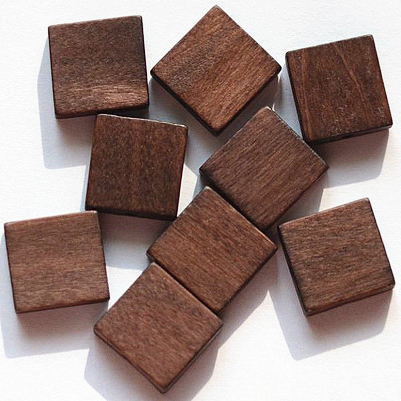 时尚实木方木片木珠横孔方片手工diy饰品配件材料散珠批量发