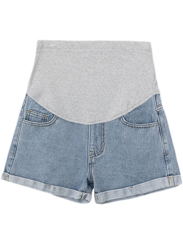 Джинсовая юбка для матери и ребенка для беременных, шорты, тонкие модные штаны для отдыха с поддержкой живота, свободный крой