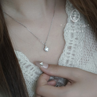 夏日微风*一见倾心。店主私藏精致爱心925银爱心项链锁骨小众工厂