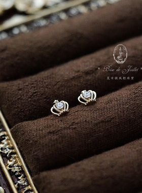 夏日微风*迷你皇冠。925银镀金气质小众耳钉夹通勤小众高级女工厂