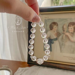 「夏日微风」小冰块 925纯银白水晶托帕石手链串原创小众高级ins