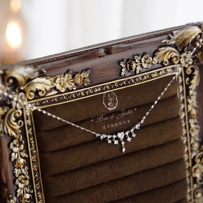 幻梦925银锆石精致流苏项链高级