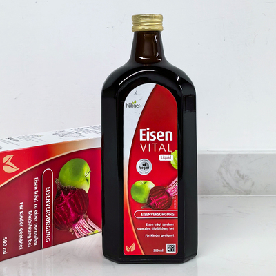 德国Huebner郝柏娜铁口服液果蔬营养液 500ml（盒子瑕疵特价）