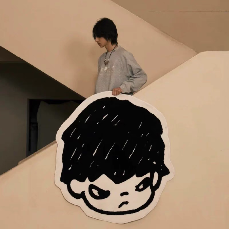 泡泡玛特小野卡通卧室客厅地毯