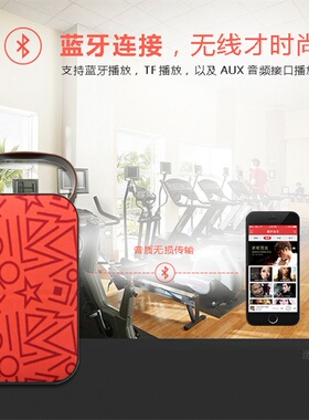 DOSS妙音便携蓝牙音箱双喇叭低音炮大功率广场舞插卡时尚多彩布网