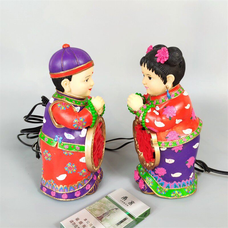 吉祥福娃电脑有源音箱传统工艺国风题材手工彩绘保利安田店铺饭店