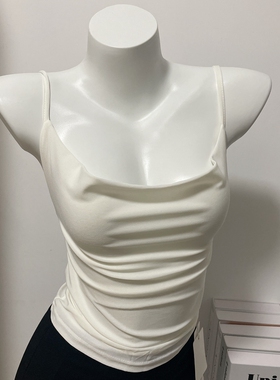 51STUDIO 高级辣妹黑色别致短款一字肩背心性感吊带上衣夏外穿薄