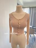 51STUDIO自制新款 简约长袖 开衫 现货 性感紧身纯色小衫