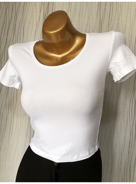 白色t恤女短袖ins潮短款2020春夏紧身纯棉高腰露脐港风小心机上衣