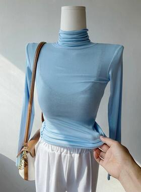 51STUDIO自制软糯高领打底衫上衣女紧身性感显身材内搭长袖t恤秋