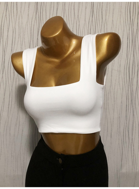 狠狠狠好穿！店主推荐！舒适主义 打底小能手 白色宽肩带短款背心