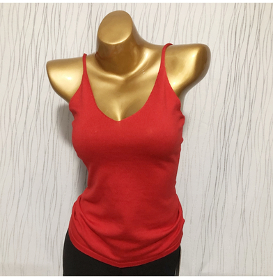 露背时尚薄款针织无袖v领吊带